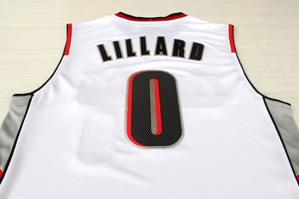 Camiseta retro Lillard #0 Portland Trail Blazers Blanco - Haga un click en la imagen para cerrar